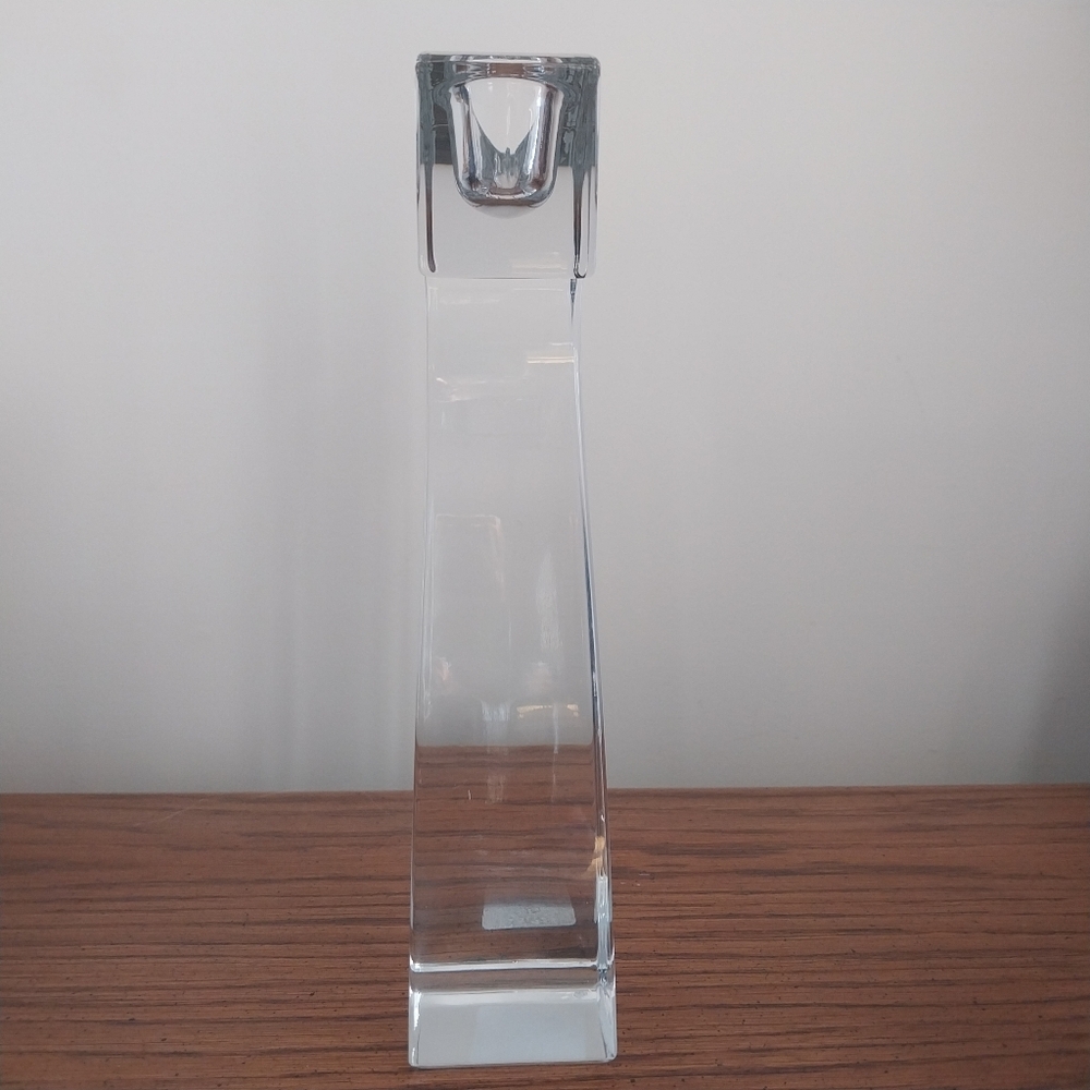 Two Bohemia Clear Crystal Candle Holders - Picture 9 of 16